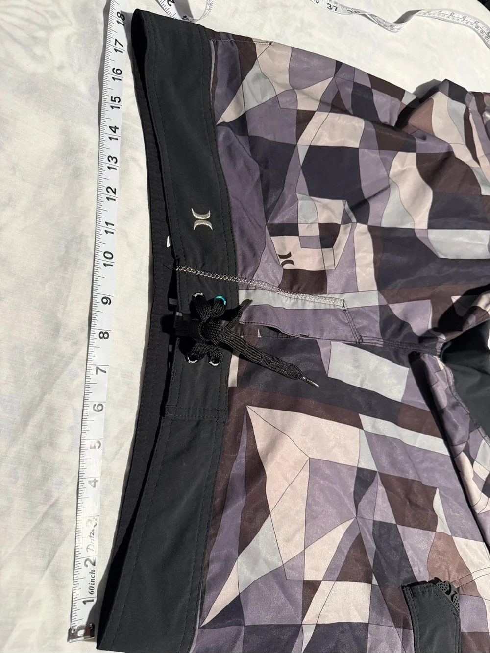 Hurley phantom Purple grey Geometric Swim Trunks size 36